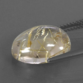 Quartzo rutilado amarelo natural 7,87ct, corte oval, transparente