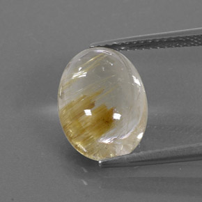 Quartzo rutilado amarelo natural 5,68ct, corte oval, transparente