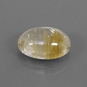 Quartzo rutilado amarelo natural 5,68ct, corte oval, transparente