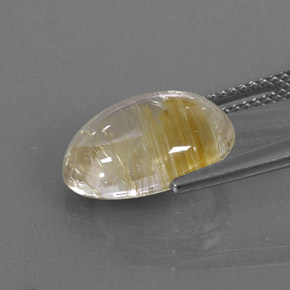 Quartzo rutilado amarelo natural 5,68ct, corte oval, transparente
