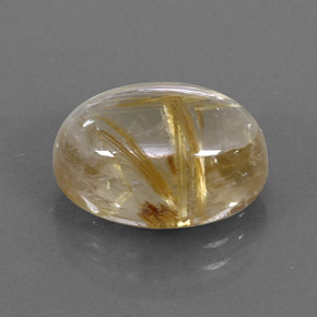 Quartzo rutilado amarelo natural 7,07ct, corte oval, transparente