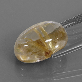 Quartzo rutilado amarelo natural 7,07ct, corte oval, transparente