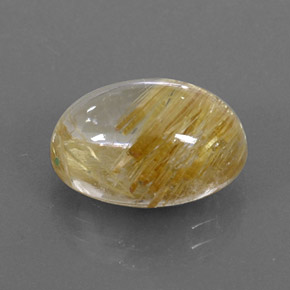 Quartzo rutilado amarelo natural 6,93ct, corte oval, transparente