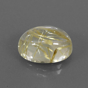 Quartzo rutilado amarelo natural 7,25ct, corte oval, transparente