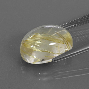 Quartzo rutilado amarelo natural 7,25ct, corte oval, transparente
