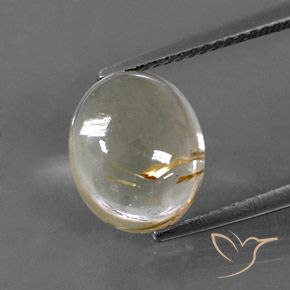 5.03ct Natural Castanho Dourado Muito Claro Quartzo Rutilo, oval, Transparente