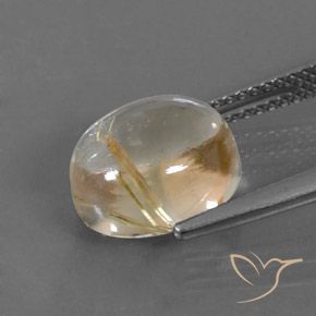 Quartzo Rutilo Castanho Dourado Muito Claro Natural 5.03ct, oval, Transparente