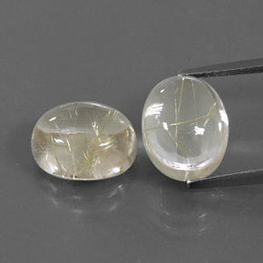 Pedras preciosas de quartzo rutilado amarelo natural de  ct, corte oval, transparente