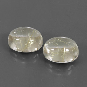 Pedras preciosas de quartzo rutilado amarelo natural de  ct, corte oval, transparente
