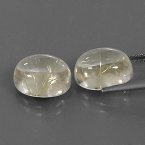 Pedras preciosas de quartzo rutilado amarelo natural de  ct, corte oval, transparente