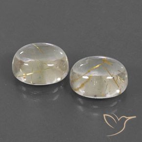 Pedras preciosas de Quartzo Rutilo Luz amarela natural de 8.46 ct, oval, Transparente