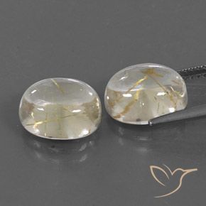Pedras preciosas de Quartzo Rutilo Luz amarela natural de 8.46 ct, oval, Transparente
