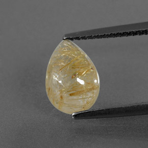 Quartzo rutilado amarelo natural 2,35ct, transparente, transparente/translúcido