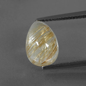 Quartzo rutilado amarelo natural 3,53ct, transparente, transparente/translúcido