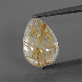 Quartzo rutilado amarelo natural 4,25ct, transparente, transparente/translúcido