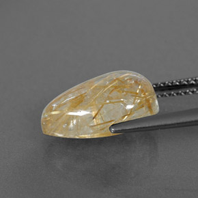 Quartzo rutilado amarelo natural 4,25ct, transparente, transparente/translúcido
