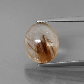 Quartzo rutilado amarelo natural 5,22ct, transparente, transparente/translúcido