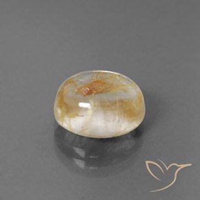 Quartzo Rutilo Claro e Ouro-Bronze Natural 5.32ct, oval, Transparente/Translúcido