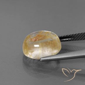Quartzo Rutilo Claro e Ouro-Bronze Natural 5.32ct, oval, Transparente/Translúcido