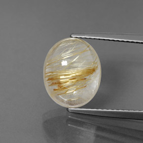 Quartzo rutilado amarelo natural 5,21ct, transparente, transparente/translúcido