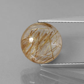 Quartzo rutilado amarelo natural 5,35ct, transparente, transparente/translúcido