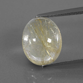Quartzo rutilado amarelo natural 3,92ct, transparente, transparente/translúcido