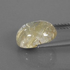 Quartzo rutilado amarelo natural 3,92ct, transparente, transparente/translúcido