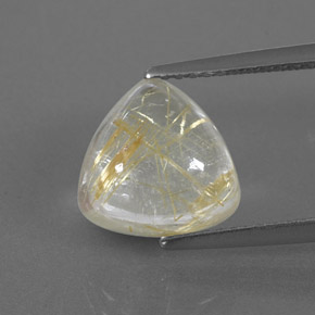 Quartzo rutilado amarelo natural 3,69ct, transparente, transparente/translúcido