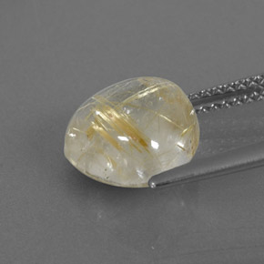 Quartzo rutilado amarelo natural 3,69ct, transparente, transparente/translúcido