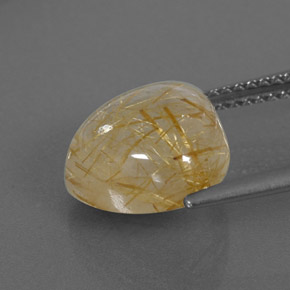 Quartzo rutilado amarelo natural 5,25ct, transparente, transparente/translúcido