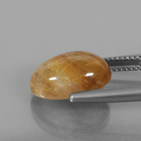 Quartzo rutilado amarelo natural 6,11ct, transparente, transparente/translúcido