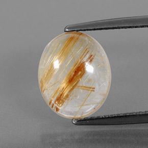 Quartzo rutilado amarelo natural 4,22ct, transparente, transparente/translúcido