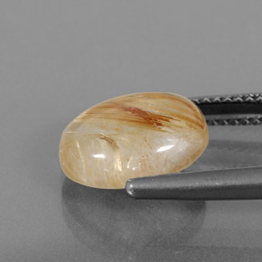 Quartzo rutilado amarelo natural 4,22ct, transparente, transparente/translúcido