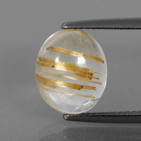 Quartzo rutilado amarelo natural 5,05ct, transparente, transparente/translúcido