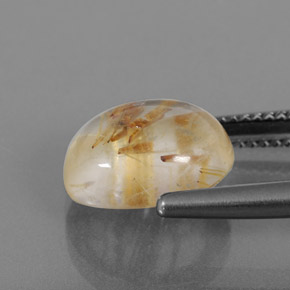 Quartzo rutilado amarelo natural 5,05ct, transparente, transparente/translúcido