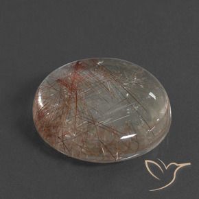 Quartzo rutilado branco natural 21,57ct, corte redondo, transparente
