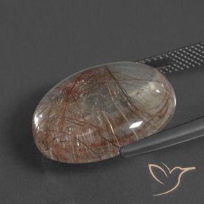 Quartzo rutilado branco natural 21,57ct, corte redondo, transparente