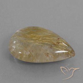 Quartzo Rutilo ouro médio Natural 13.25ct, Formato de pêra, Transparente