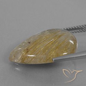 Quartzo Rutilo ouro médio Natural 13.25ct, Formato de pêra, Transparente