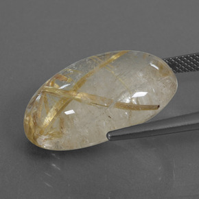 Quartzo rutilado dourado natural 18,47ct, corte oval, transparente