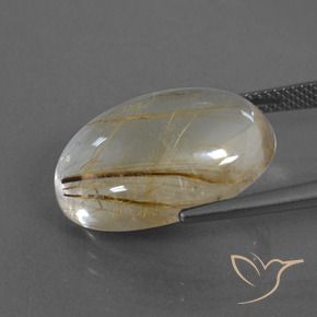 Quartzo Rutilo Castanho Dourado Muito Claro Natural 14.16ct, oval, Transparente