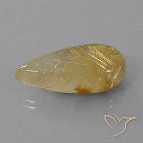 Quartzo Rutilo ouro médio Natural 18.69ct, Formato de pêra, Transparente