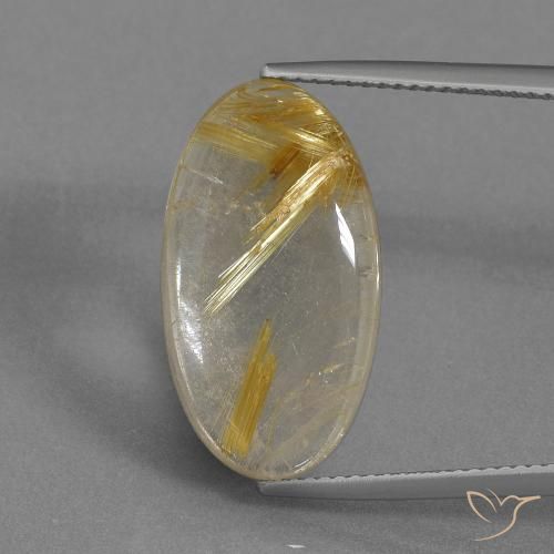 11.13ct Natural Castanho Dourado Muito Claro Quartzo Rutilo, oval, Transparente