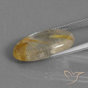 Quartzo Rutilo Castanho Dourado Muito Claro Natural 11.13ct, oval, Transparente