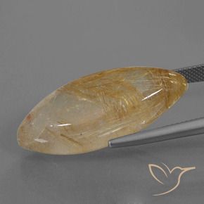 Quartzo Rutilo Marrom alaranjado Natural 25.82ct, Marquesa, Transparente
