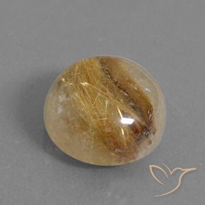 Quartzo Rutilo Castanho Dourado Muito Claro Natural 10.53ct, Redondo, Translúcido