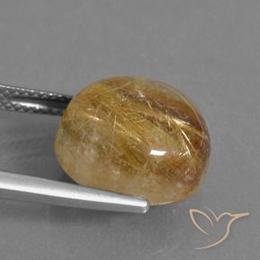 Quartzo Rutilo Castanho Dourado Muito Claro Natural 10.53ct, Redondo, Translúcido