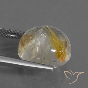 Quartzo Rutilo Amarelo Toscana Natural 10.11ct, Redondo, Transparente