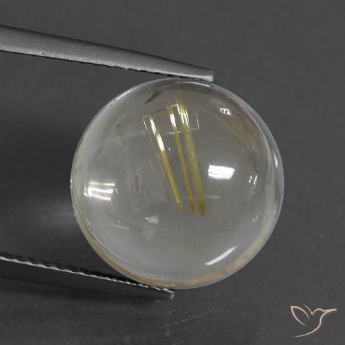 9.47ct Natural Amarelo claro Quartzo Rutilo, Redondo, Transparente
