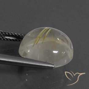 Quartzo Rutilo Amarelo claro Natural 9.47ct, Redondo, Transparente